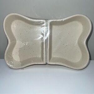 Dog Bone Shaped Feeding Dish Ceramic